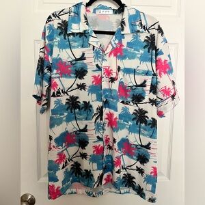 Men’s Hawaii/Island Style Print Short Sleeve Collared Sz 2 XL